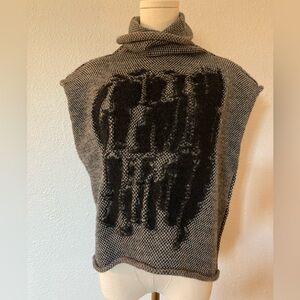 Elegant Black and Gray Cowl Neck Sweater